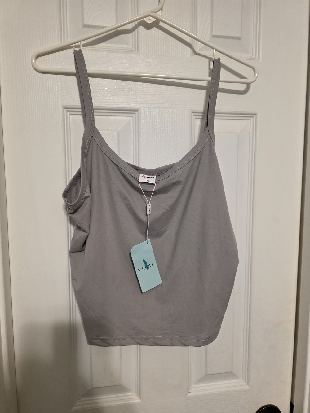 Gray Slim-Strap Scoop-Neck Camisole